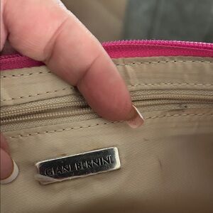 Giani Bernini Pink and Cream Cosmetic Bag